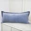 Providence Blue Cotton Velvet Throw Pillow, 14x36