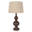 Wood Finish Spindle Large Table Lamp with Shade, 28"