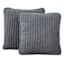 Honeybloom 2-Pack Dark Grey Washed Microfiber Pillows, 18"