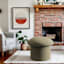 Mushroom Storage Ottoman, Moss Green