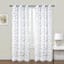 2-Pack White & Grey Embroidered Leaf Grommet Curtain Panels, 95"