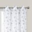 2-Pack White & Grey Embroidered Leaf Grommet Curtain Panels, 95"