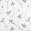 2-Pack White & Grey Embroidered Leaf Grommet Curtain Panels, 95"