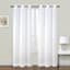 2-Pack White Embroidered Leaf Grommet Curtain Panels, 95"