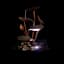 Lotus Table Outdoor Fountain With Light, 12"