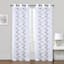 White & Grey Willow Embroidered Sheer Grommet Single Curtain Panel, 84"