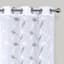 White & Grey Willow Embroidered Sheer Grommet Single Curtain Panel, 84"