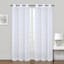 White Willow Embroidered Sheer Grommet Single Curtain Panel, 84"