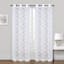 White & Green Embroidered Sheer Grommet Curtain Panel, 84"