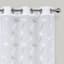 White & Green Embroidered Sheer Grommet Curtain Panel, 84"