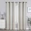 Ivory Linen Blend Blackout Grommet Single Curtain Panel, 84"