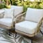 Paloma Patio Armchairs Taupe Wicker with Sand Cushions 2-Piece Set