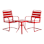 Sunny Club 3-Piece Metal Patio Chat Set, Red
