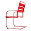 Sunny Club 3-Piece Metal Patio Chat Set, Red