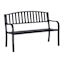 Steel Slat Back Patio Bench, Black
