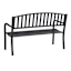 Steel Slat Back Patio Bench, Black
