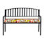 Steel Slat Back Patio Bench, Black