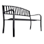 Steel Slat Back Patio Bench, Black