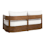 Oakes Driftwood Finish Acacia Wood Patio Sofa with Ash Cushions