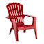 Commercial Grade Deluxe Adirondack Patio Chair, Crimson Red