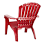 Commercial Grade Deluxe Adirondack Patio Chair, Crimson Red