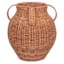 Natural Rattan Decorative Vase with Handle, 11.8x14