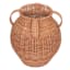 Natural Rattan Decorative Vase with Handle, 11.8x14