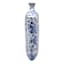 Blue Floral Ceramic Vase, 13.8"