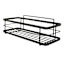 Keller Black Rectangle Shower Shelf with Adhesive Sticker Hooks