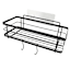 Keller Black Rectangle Shower Shelf with Adhesive Sticker Hooks