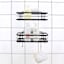 Keller Black Rectangle Shower Shelf with Adhesive Sticker Hooks