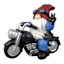 Motorcycle Gnome Outdoor Garden Statue, 9"