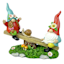 Gnomes on a Seesaw Outdoor Garden Statue, 8.7"