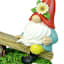 Gnomes on a Seesaw Outdoor Garden Statue, 8.7"