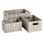 Light Grey Paper Rope Rectangle Storage Basket, Small