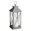 Grey LED X-Frame Lantern, 11"