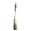 White & Tan Ribbed Metal Vase, 16"