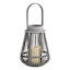 Grey LED Rattan Lantern, 7x9