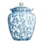 Providence Blue & White Frit Glass Ginger Jar, 8"