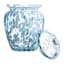 Providence Blue & White Frit Glass Ginger Jar, 8"