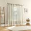 Wiley Taupe Sheer Grommet Single Curtain Panel, 50x84