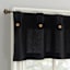 Mason Black Small Window Valance with Buttons, 54x14