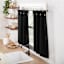 Black Small Tiered Window Curtain Panel Set with Buttons, 54x36