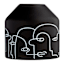 Crosby St. Black Glass Line Art Vase, 6"
