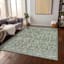 (B897) Honeybloom Green Floral Medallion Washable Area Rug, 8x10