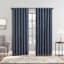 Sun Zero Indigo Velvet Double Magnet Blackout Curtain Panel, 84"