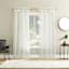 White Bow Tab Sheer Curtain Panel, 84"