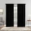Sun Zero Black Velvet Double Magnet Blackout Curtain Panel, 96"