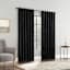 Sun Zero Black Velvet Double Magnet Blackout Curtain Panel, 96"