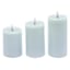 3-Pack Blue LED Pillar Candles, 3x4/3x5/3x6